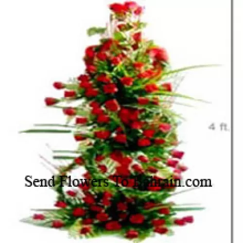 4 Feet Tall Basket Of 250 Red Roses
