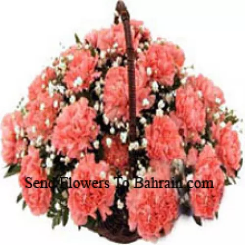 Basket Of 24 Pink Carnations